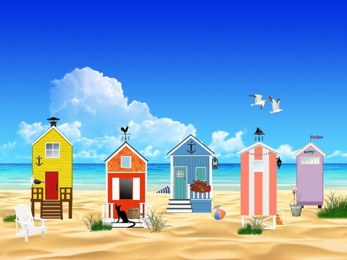 Beach Ocean Sea Sand Sun Landscape Huts Fishing